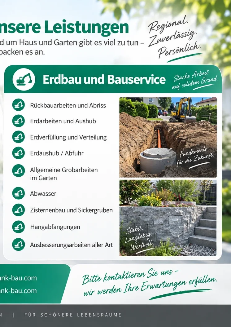 Erdbau und Bauservice Leistungen von Schrank-Bau