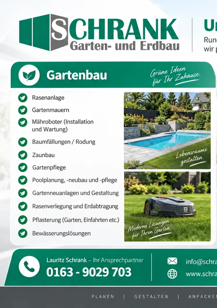 Gartenbau Leistungen von Schrank-Bau